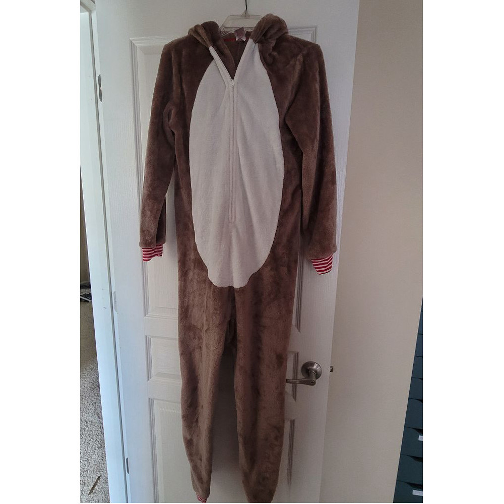 REINDEER Christmas Soft Long Sleeve Jumpsuit PJ Size XL Kids